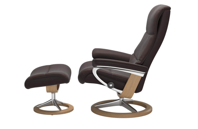 Stressless View Sessel mit Signature Untergestell und Hocker