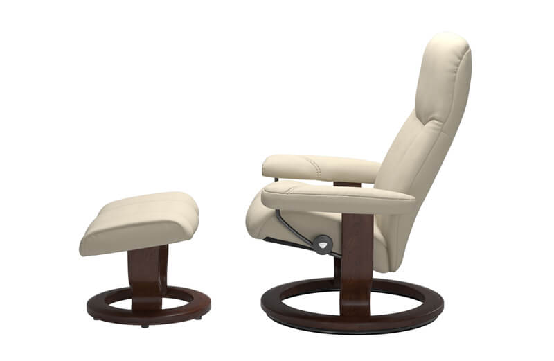 Stressless Sessel mit Classic Untergestell in Leder Batick cream, Ansicht von der Seite Stressless Sessel mit Classic Untergestell in Leder Batick cream, Ansicht von der Seite