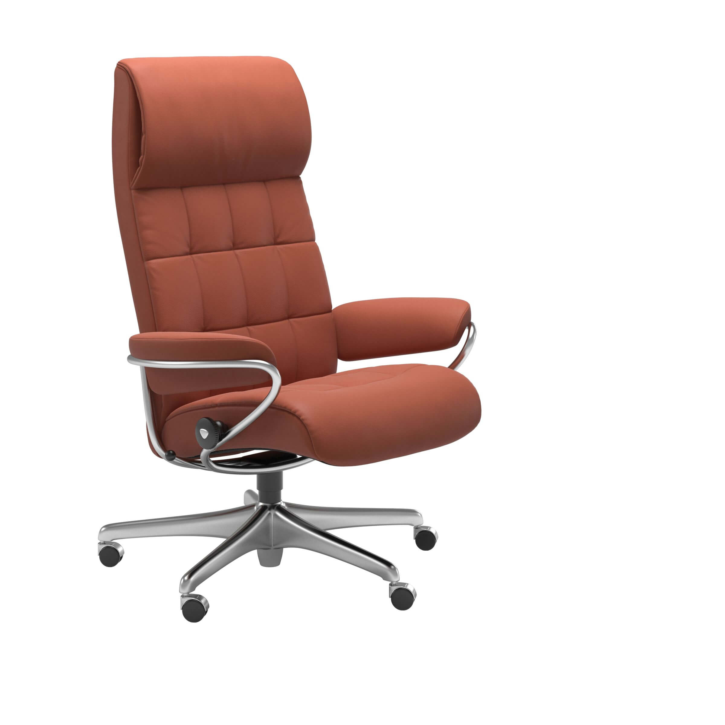 Stressless Home Office Bürostuhl London mit Echtlederbezug Paloma Henna, hohe Rückenlehne
