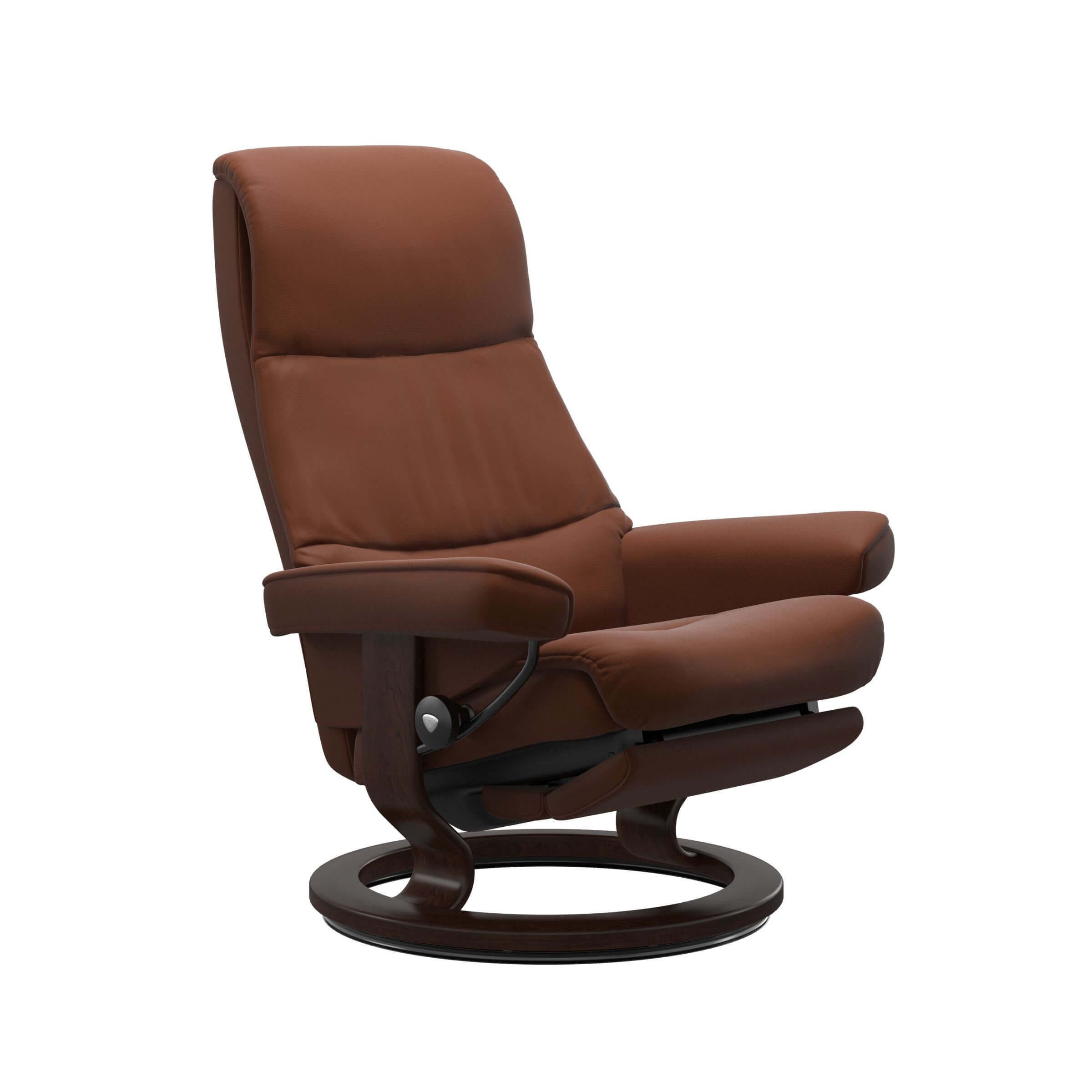 Stressless Modell View Power mit elektrischer Verstellung, Lederbezug in Paloma Copper, Holzgestell braun